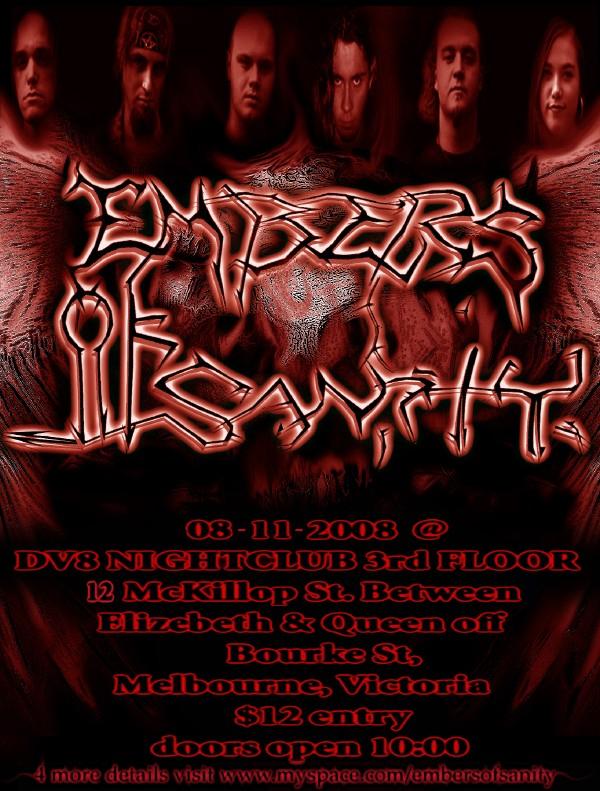 Embers of Sanity - 8th of November at DV8 Nightclub.